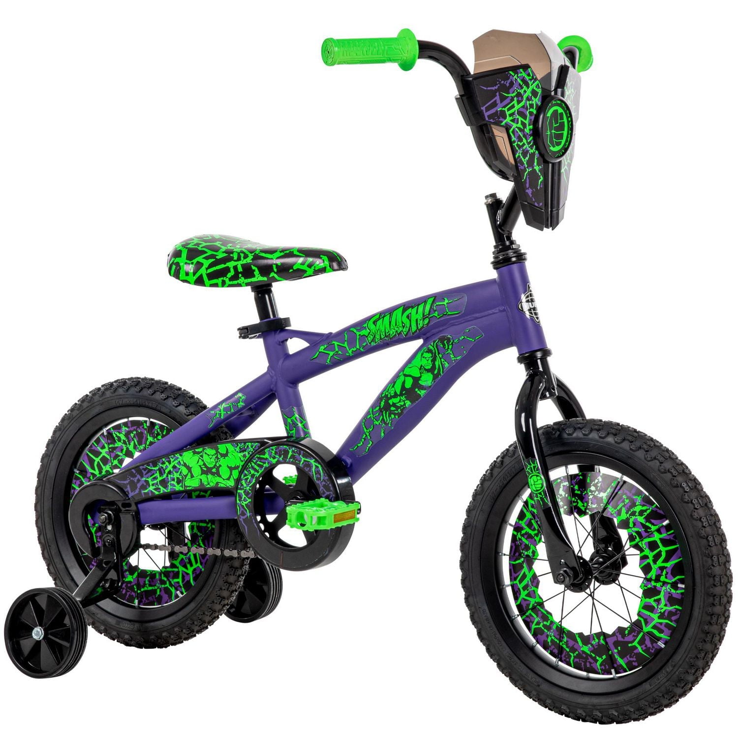 Marvel The Hulk Boys' 14-inch Bike, Purple/Green, by Huffy