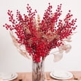 thumbnail image 2 of Ramo de flores artificiales de frutos rojos, planta falsa para decoración de jarrones del hogar, adornos para árboles de Navidad, fiesta de Año Nuevo 2023, decoración navideña, 2 of 5