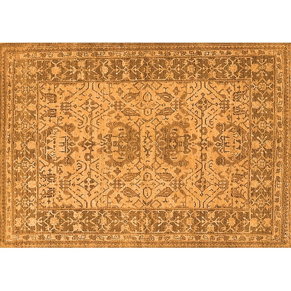 Ahgly Company Indoor Rectangle Oriental Orange Industrial Area Rugs, 8' x 12'
