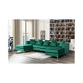 thumbnail image 2 of Ryan Green Velvet Double Chaise Sectional Sofa with Nail-Head Trim, 2 of 5