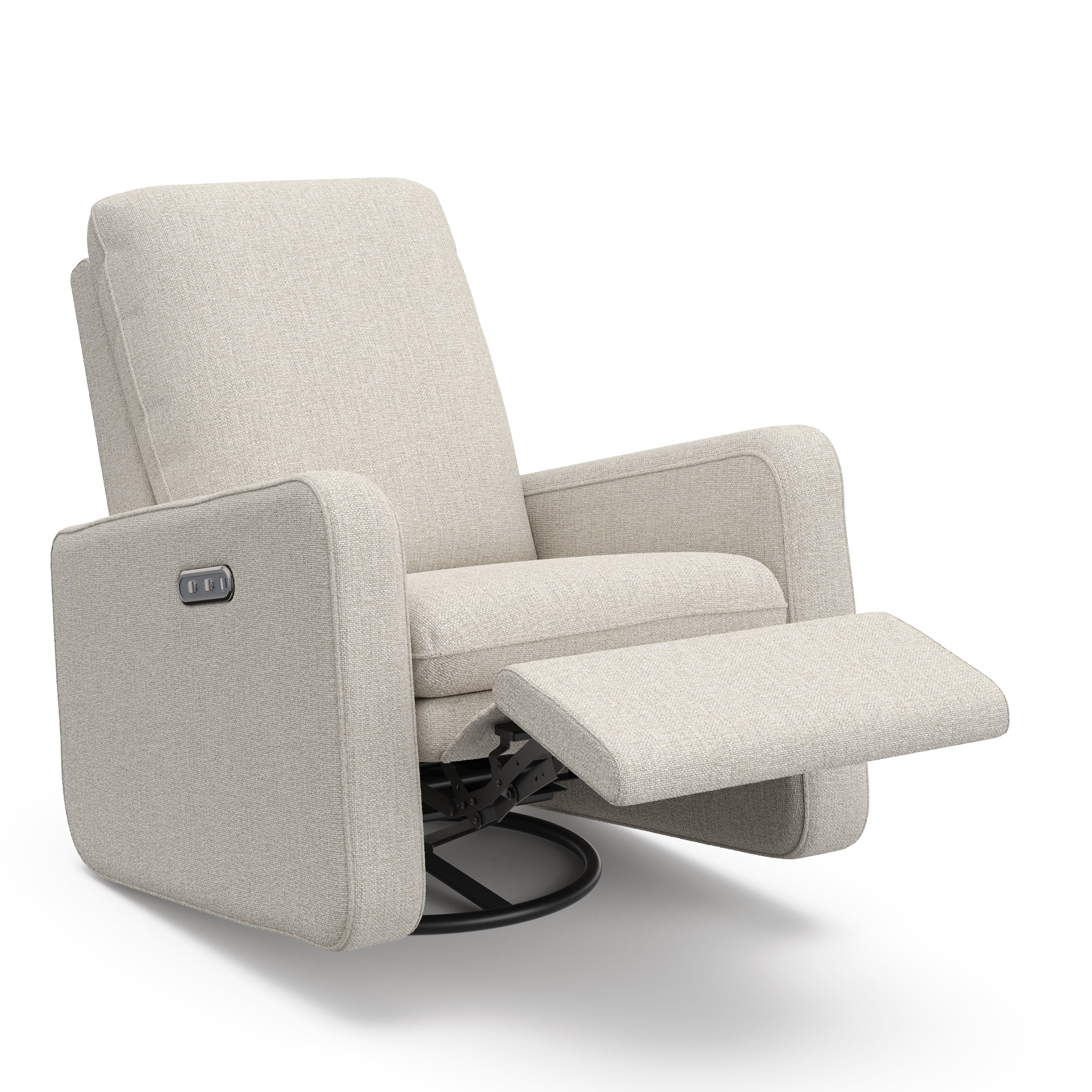 Graco Teddi Infant Power Recliner Swivel Glider with USB, Dune Basketweave