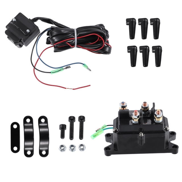 Combinación de relé de solenoide de winch de 12V 250A Unique Bargains, interruptor de pulgar de winch para ATV para Polaris 63070 62135