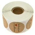 thumbnail image 2 of 500Pcs Handmade with Love Stickers Round Self Adhesive Kraft Paper Labels Gift Tag, 2 of 3