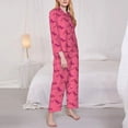 thumbnail image 5 of Wukai Leopard Print Print Women's Pajama Set - Soft Long Sleeve Sleepwear for Comfort and Style-Small, 5 of 9