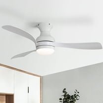 Ceiling Fan 52" Modern Ceiling Fans with Light and Remote Control, 3 Blades with Reverse Airflow, White