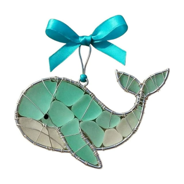 Wozhuo Handmade Sea Glass Oceans Ornament Easter Home Decor