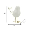 thumbnail image 3 of White Ceramic Bird Figurine with Gold Metal Accents - Modern Stoneware Decorative Sculpture for Home, Office, Bedroom, or Living Room Decor, 3 of 8