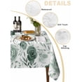 thumbnail image 2 of Sage Green Flower Table Cloth, Vintage Rose Floral Botanical Leaf Waterproof Tablecloth for Square Tables, Reusable Washable Fabric Table Cover for Restaurant Kitchen Dining Tables 54"x54", 2 of 6