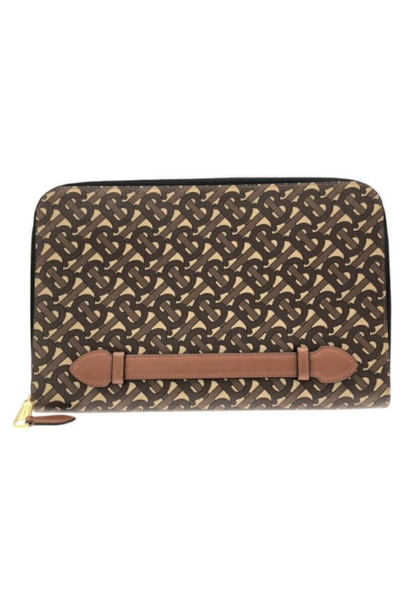 Pre-Owned BURBERRY TB Logo Clutch Bag