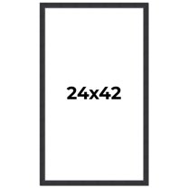 24x42 Frame Black Real Wood Picture Frame Width 1.25 Inches | Interior Frame Depth 0.5 Inches |