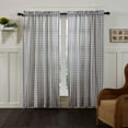 thumbnail image 5 of VHC Brands Farmhouse Window Annie Buffalo Check White Lined Curtain Panel Pair, 84x40, Grey, 5 of 8