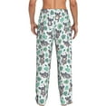 thumbnail image 3 of Picia Bears and Tropical Leaves Mens Soft Woven Cotton Elastic Waistband Sleep Pajama Pant Lounge Sleep Pant With Pockets And Drawstring-Small, 3 of 9