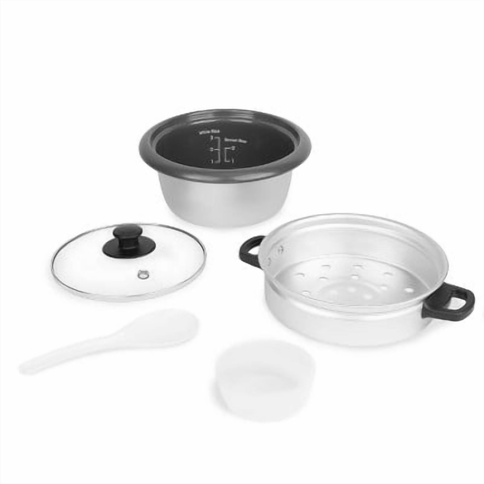 6 Cup Rice Cooker with Outer Steam Tray Black
