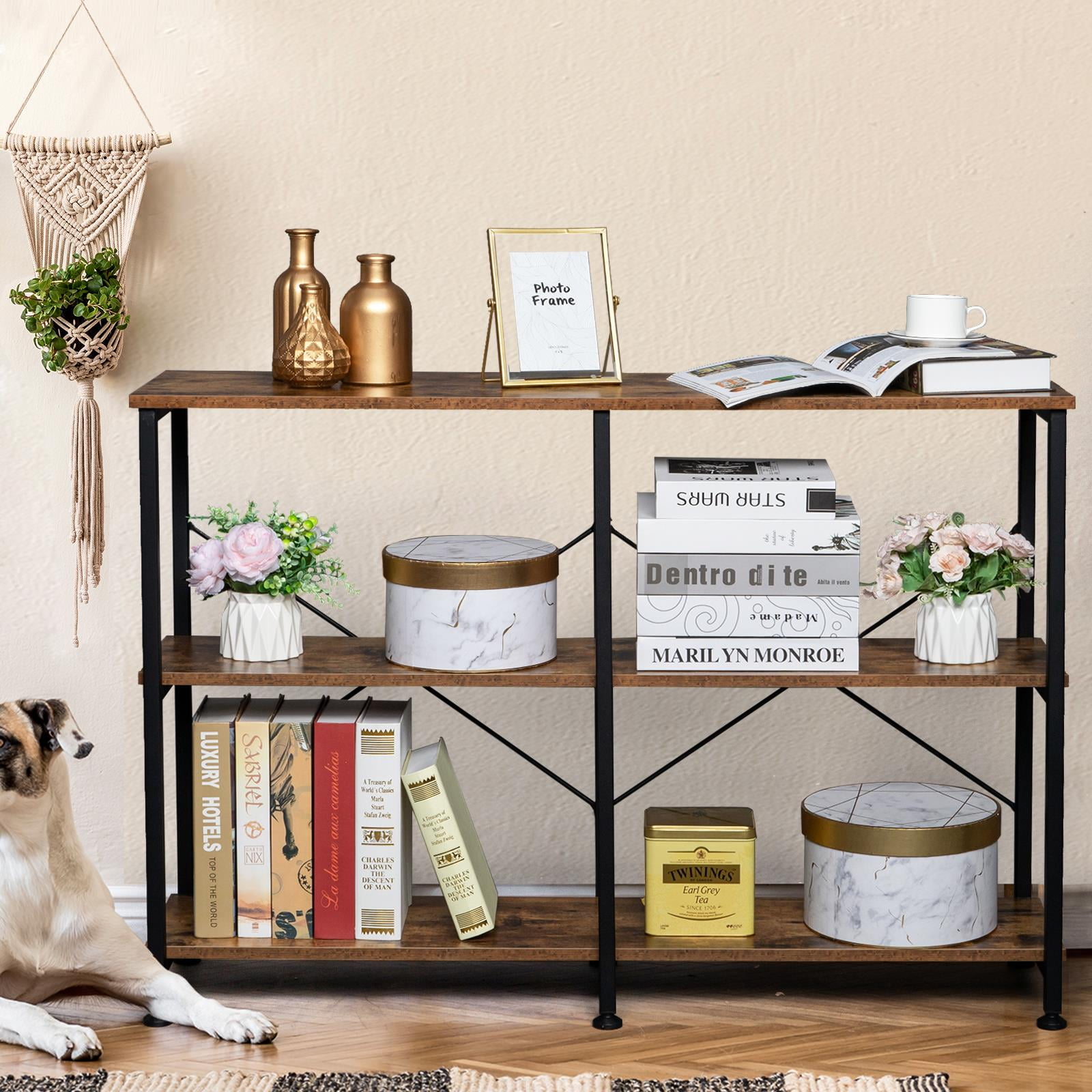 Zimtown 3Tier Metal Frame Console Sofa Table TV Stand Entryway Foyer