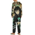 thumbnail image 3 of Demon Slayer Muichiro Tokito Unisex Onesie Pajamas Zipper Jumpsuit Hooded One Piece Sleepwear for Family Mens Womens, 3 of 8