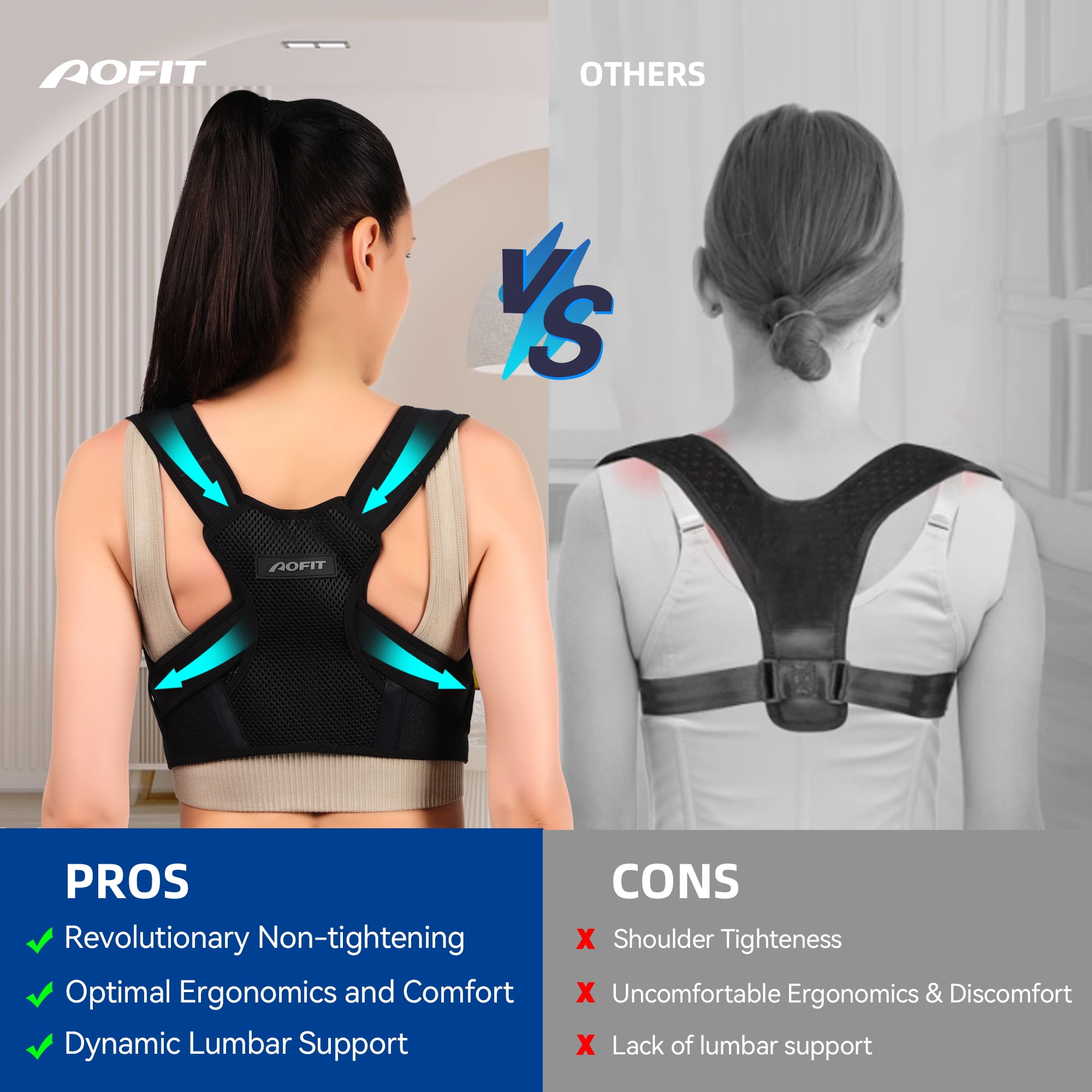 Back Brace Posture Corrector, Shoulder Straightener, Adjustable Full Back Support for Women and Men, Upper and Lower Back Pain Relief - Scoliosis, Hunchback, Hump, Thoracic, Spine Corrector -Medium
