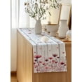 thumbnail image 5 of Table Runner 72 Inches Long for Kitchen Dining, Watercolor Pink Flowers Dresser Scarf Farmhouse, Dining Table Decorations for Wedding/Parties, Spring Flowers Botanical Wood Grain 13 x 72 In, 5 of 8