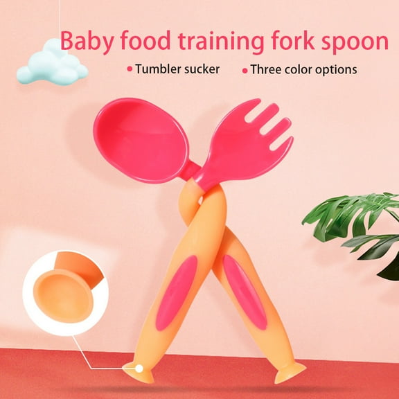 Ludlz Baby Utensils Spoons Forks, Cute Stone Toddlers Feeding Training Spoon and Fork Tableware Set Easy Grip Heat-Resistant Bendable BPA Free Great Self-Feeding Learning Spoons Forks
