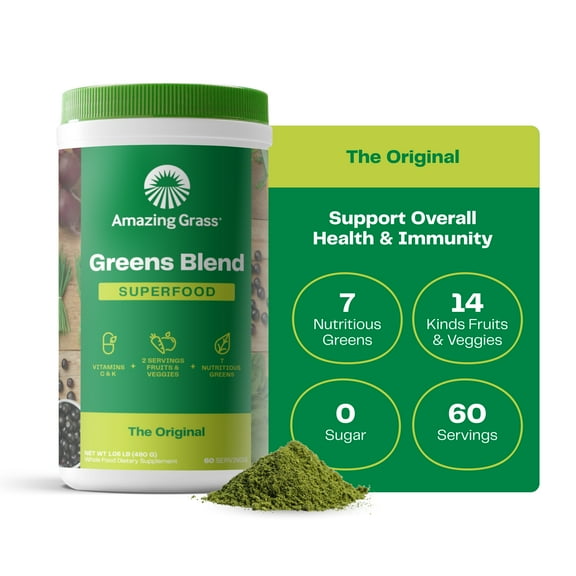 Amazing Grass, Greens Blend Superfood, the Original Superfood Powder, 1.06 lb, 60 Servings