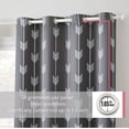 thumbnail image 2 of THD Arrow Printed Blackout Room Darkening Thermal Grommet Window Curtain Drape Panels for Bedroom - Set of 2 - Grey - 96" inch Long, 2 of 5
