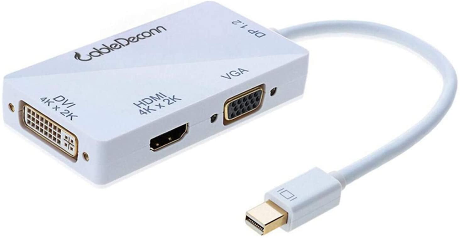 3-in-1 Mini DisplayPort 1.2V to DVI VGA HDMI TV HDTV Adapter HDMI Full 4k X 2k Resolution - Walmart.com