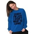 thumbnail image 3 of I Didn't Want to Come Introvert Funny Unisex Plus Fleece Graphic Sweatshirt Brisco Brands 2X, 3 of 5