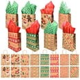 thumbnail image 1 of Goodwill 24 Pack Christmas Gift Bags- Classic Variety Kraft Gift Bags Bulk Christmas Bags with Tissue Papers for Xmas Party Favors, Goody Gift Bags, Holiday Treat Box and Presents, 1 of 7