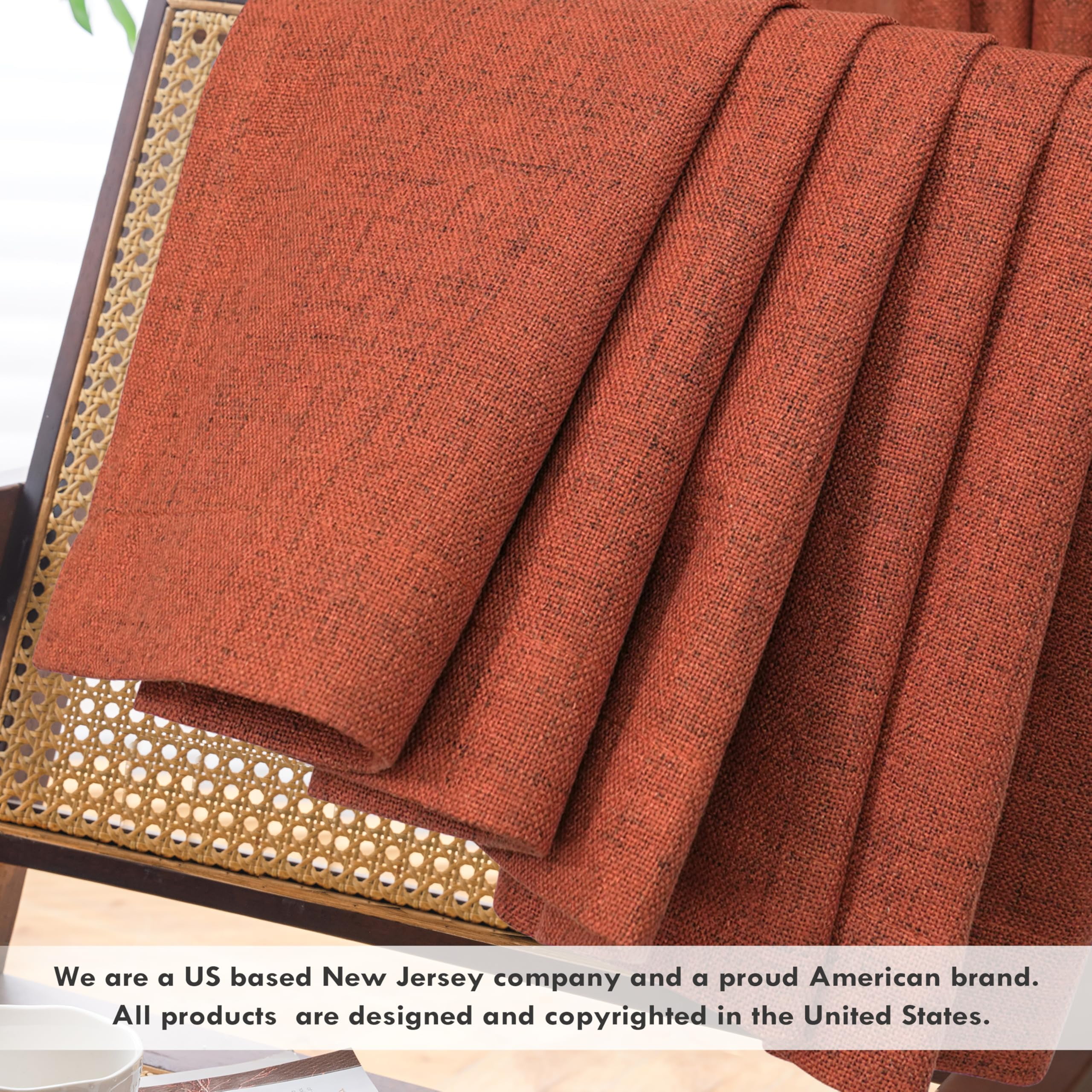 DriftAway 100% Blackout Linen Curtains for Bedroom 108 Inches Long Drape Farmhouse Thermal Insulated 3 Inch Rod Pocket Back Tab Full Light Blocking 2 Panels for Living Room Nursery