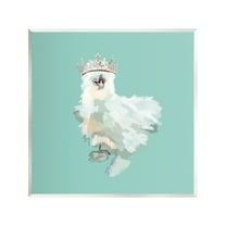 Stupell Industries Silkie Chicken in Crown Animals & Insects Painting Unframed Art Print Wall Art, 12 x 12