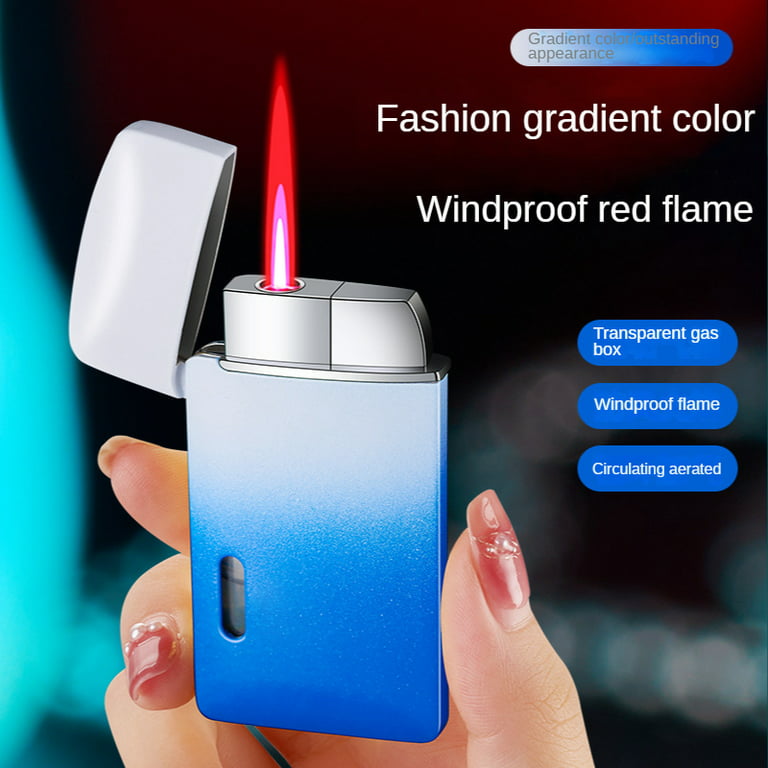 2 Pack Mini Torch Lighter Butane Refillable, Double Flame Butane Lighter with Visible Window, Adjustable Jet Great Gifts for Men and Women, Without Gas (Blue) - Walmart.com