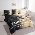 thumbnail image 3 of jejeloiu American Rugby Sport 7 Pieces Bedding Comforter Set,Gold Black Ombre Full Bedding Set For Teens Reversible, 3 of 8