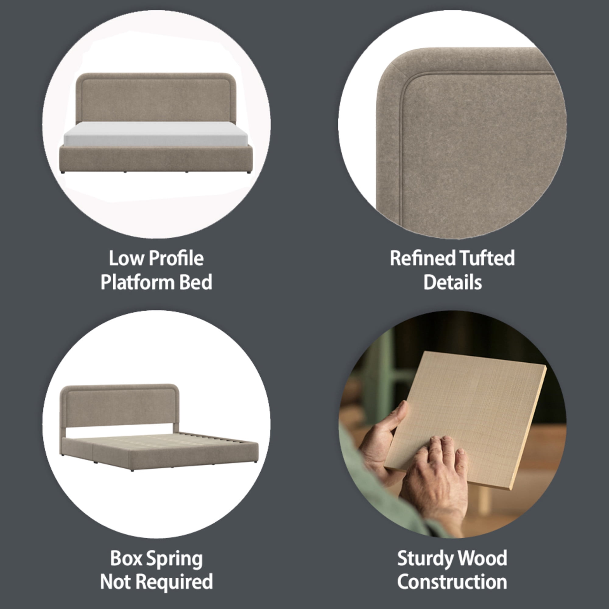 Better Homes & Gardens Juliet King Platform Bed, Sand