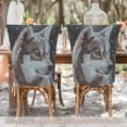 thumbnail image 5 of Decorative Chair Back Cover One Size x6 Chair Cover Dining Chair Slipcovers Chair Back Decoration Festival Chair Decoration Beautiful Wolf, 5 of 6