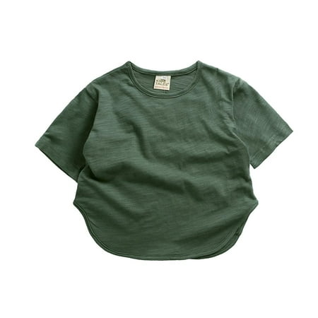 

Kids Toddler Boys Girls Top Short Sleeve T-Shirt Sports Casual Pleated Short Sleeve for Boys Girls 1-7Y