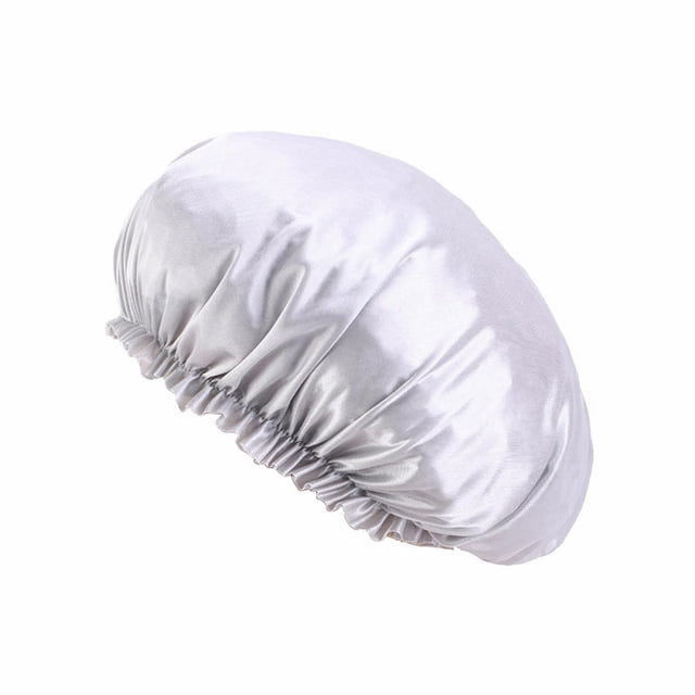 Bonnet Rond en Dentelle Imitation Soie Bonnet de Sommeil Bonnet de Chimiothérapie Bonnet de Beauté et de Coiffure Très Grand Réversible Ajustable Bonnet en Satin Sommeil Cheveux Bouclés Naturels