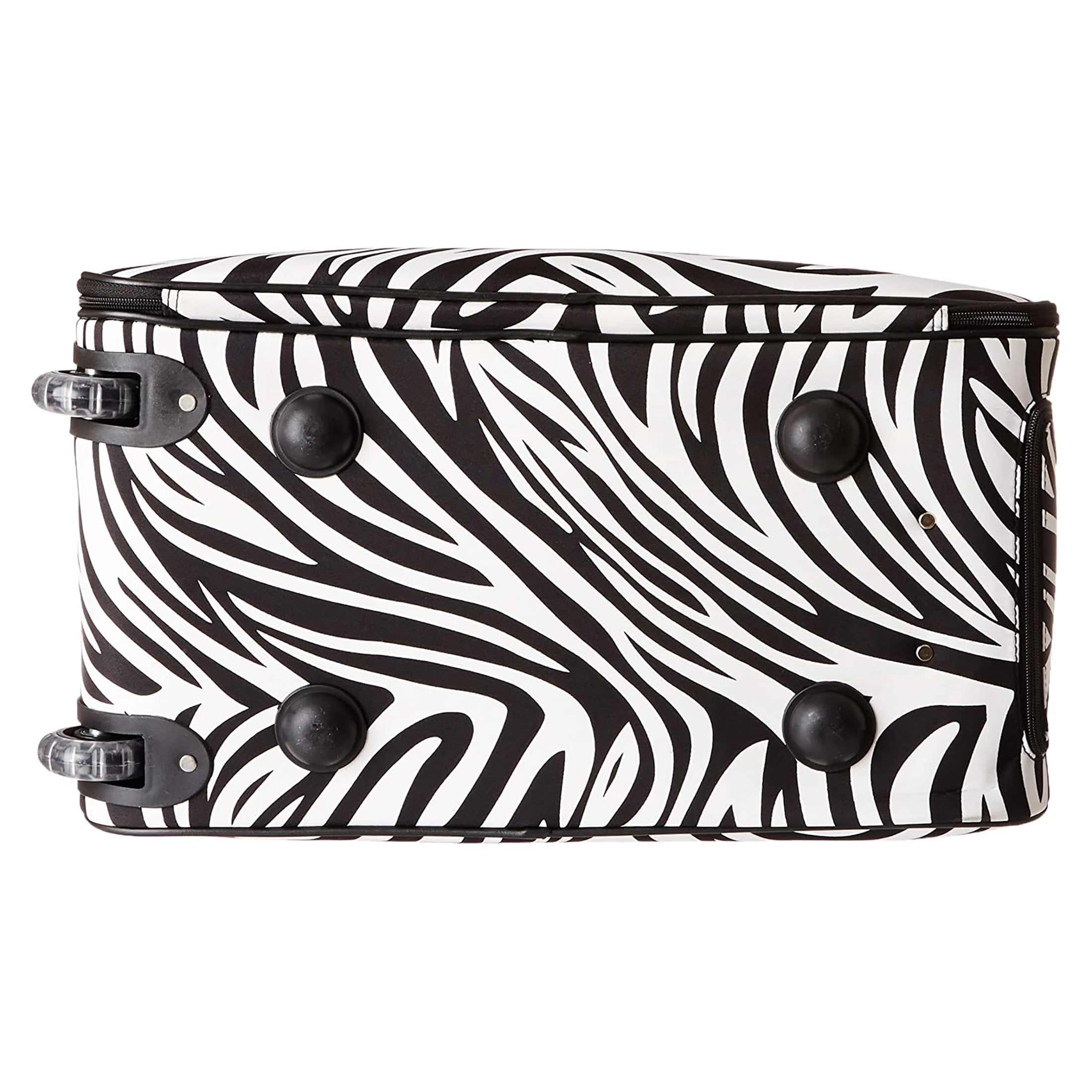 CalBags Animal Prints 21-Inch Carry-On Rolling Duffel Bag - Black Trim Zebra