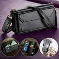 thumbnail image 4 of for iPhone 16e Case Wallet【RFID Blocking】with 10-Card Holder Zipper Bills Slot, Soft PU Leather Magnetic Shoulder Wrist Strap, 4 of 10