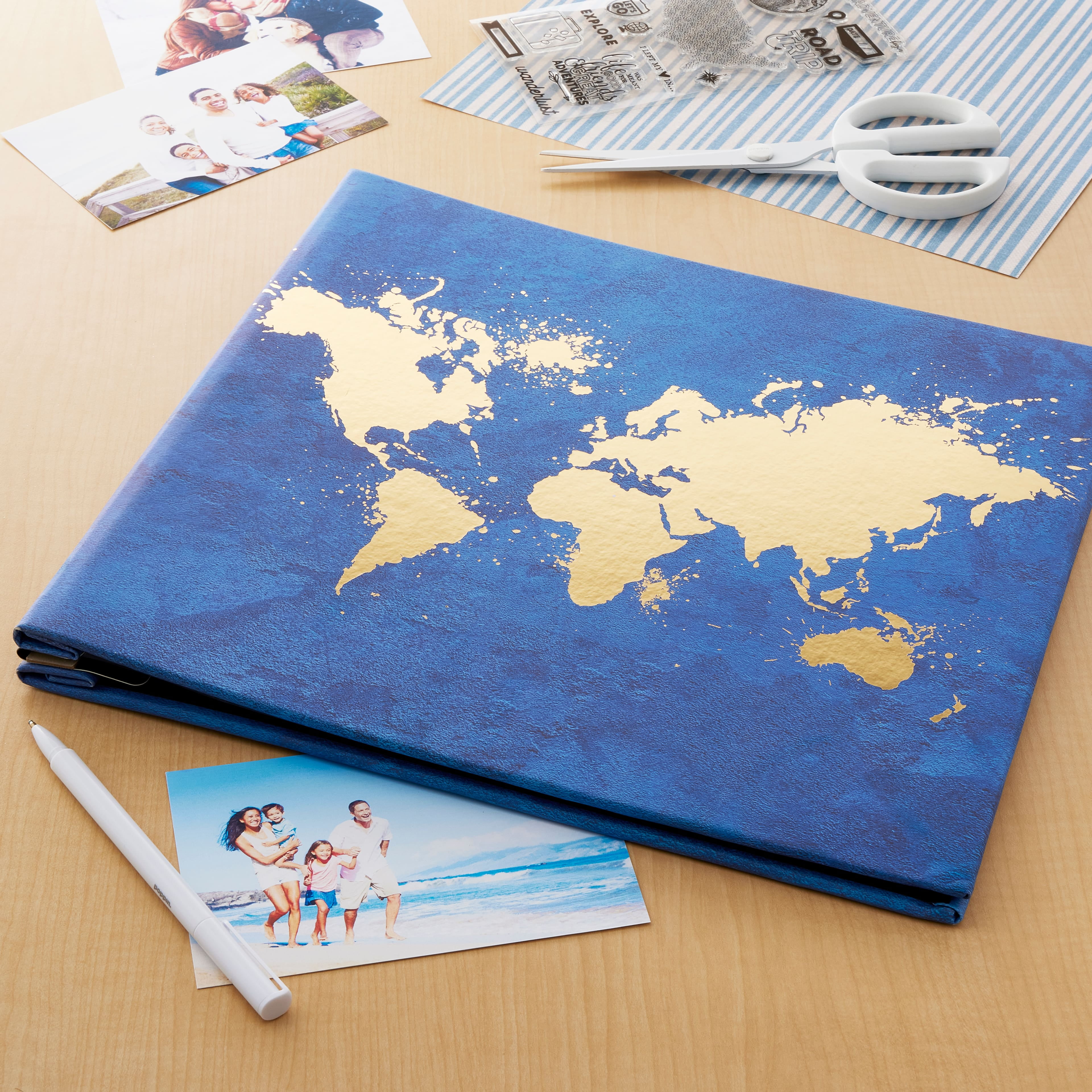 Recollections Navy Map Scrapbook Album