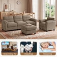 thumbnail image 4 of Bonzy Home Living Room Sofa Set Cloud Couch Sectional with Ottoman Modular Sectional Sofa Entertaining Guests Taupe, 4 of 8