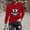 Red, variant on Men's Graffiti X-Eyes Smile Face Print Round Neck Long Sleeve Casual T-Shirt Top