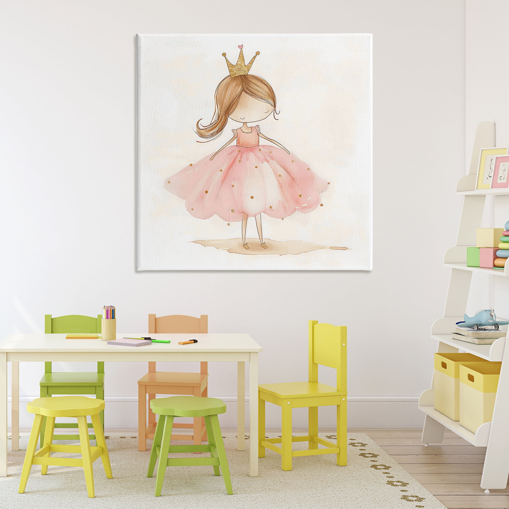 Stupell Industries Little Princess with Crown Canvas Wall Art, design by Creative Studio
