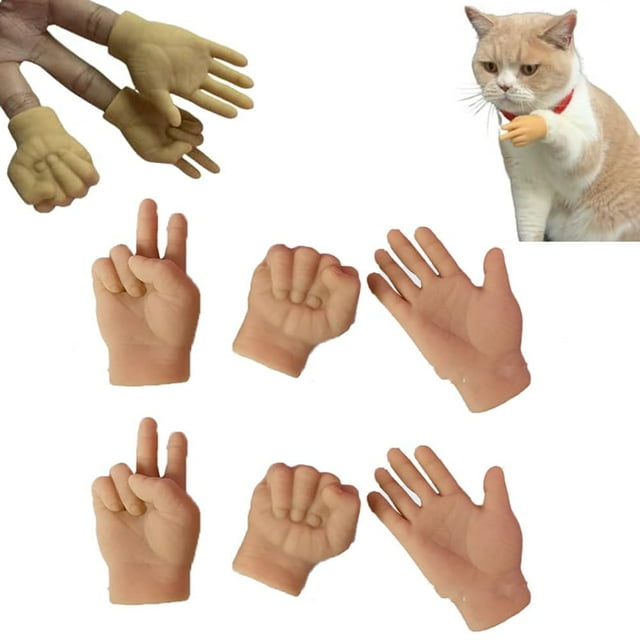 Set de 2 minimanos Zeline de Finger Puppets para perros y gatos