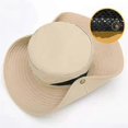 thumbnail image 2 of Men's Summer Wide Brim Sun Hat UV Protection Sunscreen Folding Hat (beige), 2 of 5