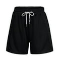 thumbnail image 3 of Women Summer Sports Pants Drawstring Elastic Waist Solid Color Casual Skin Friendly Micro Elastic Loose Shorts Women's Short Gradual Shorts Women Romper Shorts for Women Women's Bike Shorts with, 3 of 4