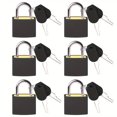 thumbnail image 2 of Candado con llave Cerradura de seguridad de 23 mm para el hogar, escuela, gimnasio, oficina, negro, 6 piezas, 2 of 2