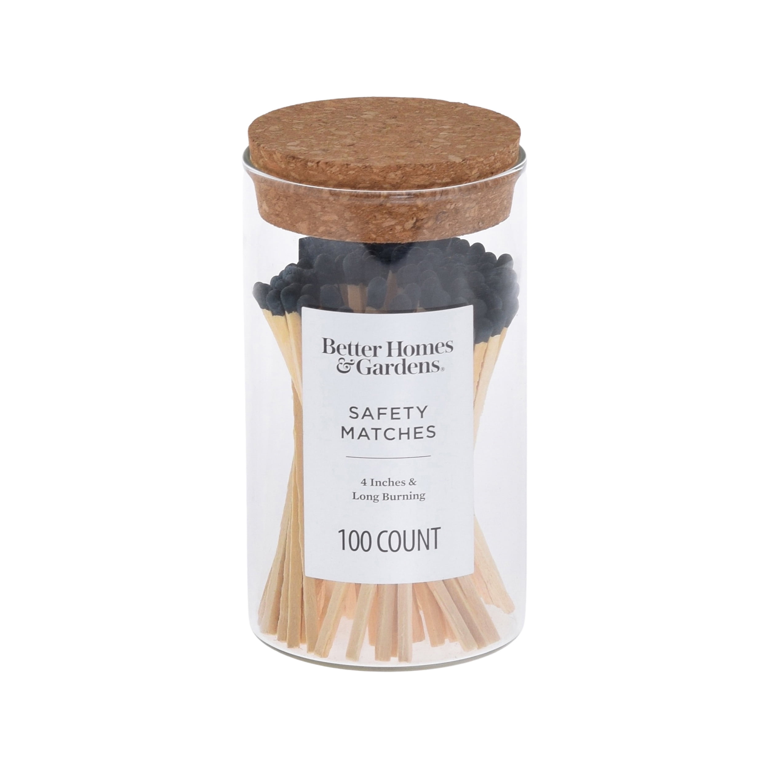 Better Homes and Gardens |Premium Wooden Matches, 4" SAFETY MATCHES - Black
