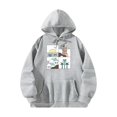 thumbnail image 2 of Sudadera con capucha para mujer, con cordón, ropa de otoño, camisetas de manga larga, sudadera con capucha para entrenamiento atlético, compras, gris , xxl, 2 of 7