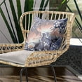 thumbnail image 3 of Amrita Sen Designs  26 x 26 in. Three Roses with Butterfly Broadcloth Indoor & Outdoor Blown & Closed Pillow - Peach, Light Blue & Grey, 3 of 5