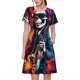 thumbnail image 1 of Disketp Rock Skull Singer para Vestido de Manga Corta para Mujeres, Vestidos de Verano para Mujeres, Casual y Holgado para la Playa, 1 of 6