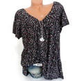 thumbnail image 2 of Summer Womens Short Sleeve Plus Size Tops Boho Print V Neck T Shirts Loose Fit Tunic Tees Casual Soft Comfy Pullover, 2 of 6